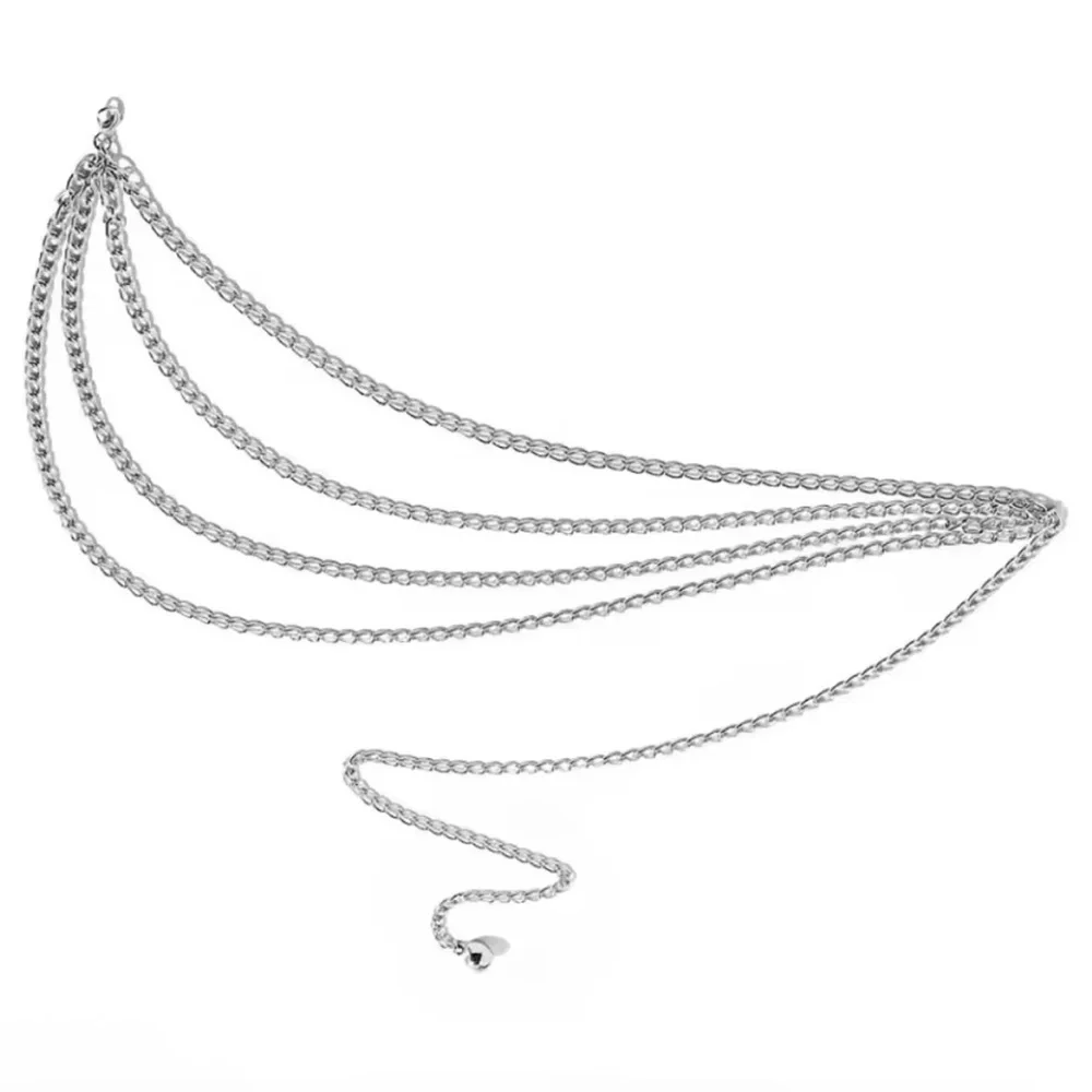 Silver Multi-Layer Chain Waist Belt - Women Accessories